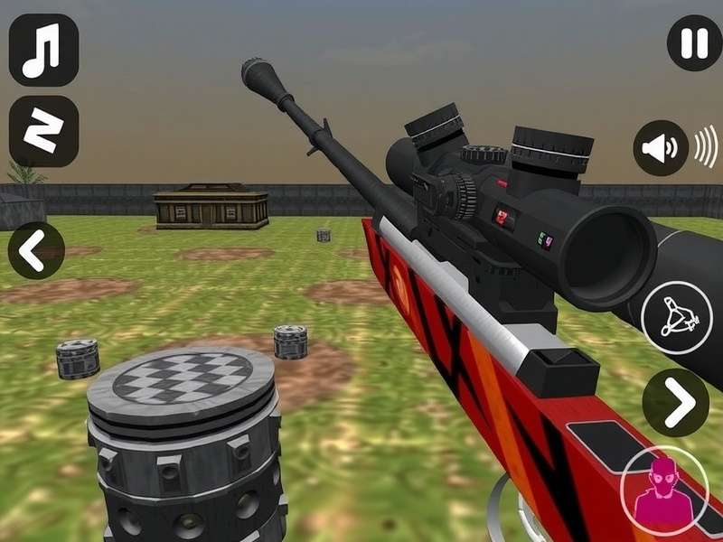 Sniper 3D Game Level 5 gameplay screenshot showing sniper scope view