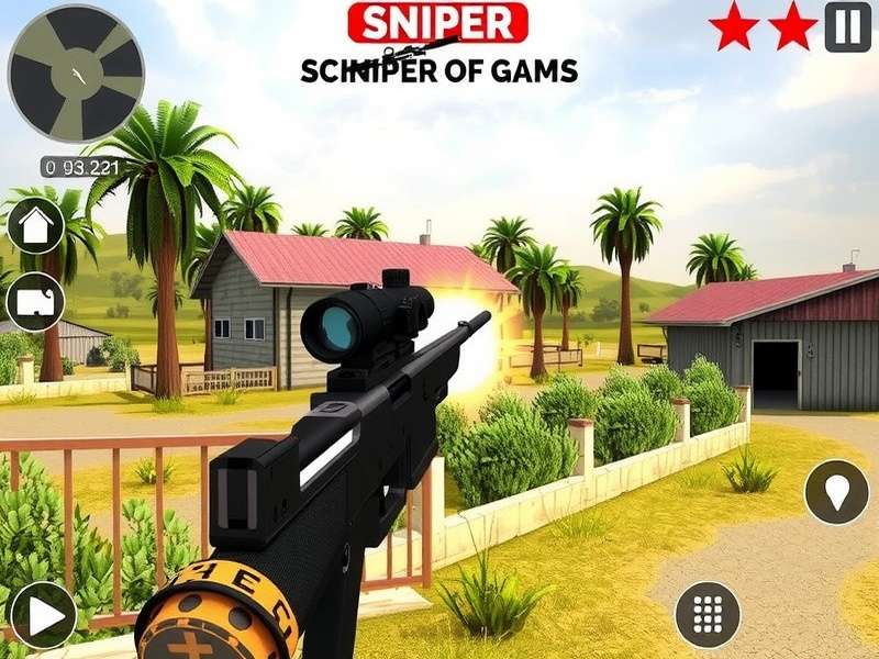Sniper 3D Gameplay on PC showing sniper scope view