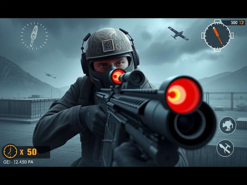 Sniper 3D गेमप्ले स्क्रीनशॉट - स्नाइपर राइफल से निशाना लगाता हुआ प्लेयर