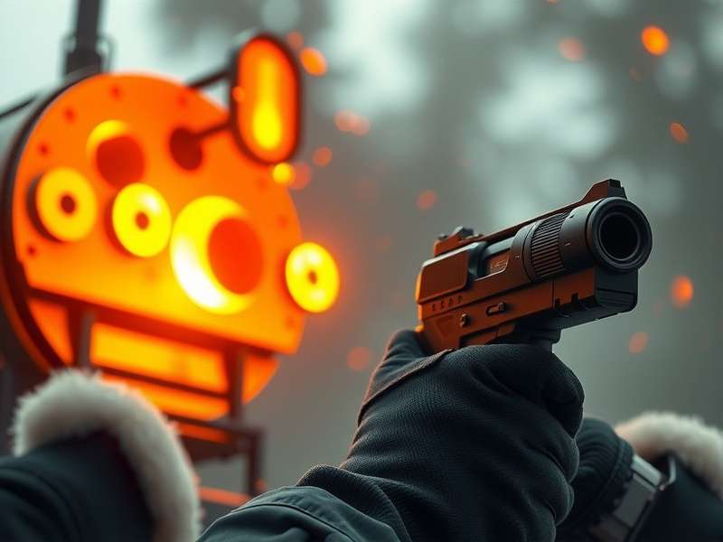 Sniper aiming through scope in a game