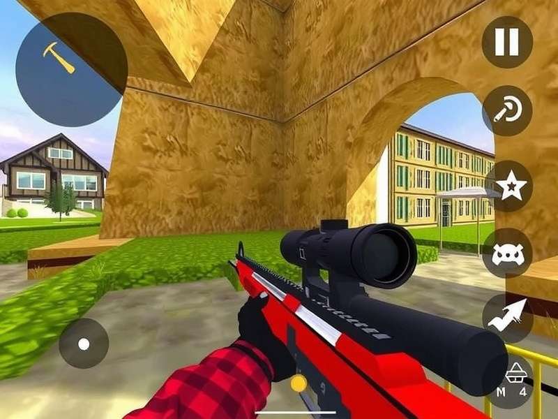 Sniper 3D Unblocked 66 gameplay screenshot showing sniper scope view