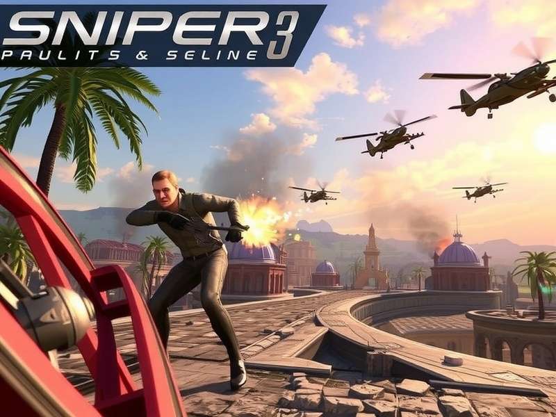 Sniper 3D Online PC gameplay screenshot showing realistic graphics and sniper scope