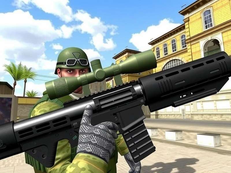 Sniper aiming through scope in Lethal Sniper 3D Army Soldier