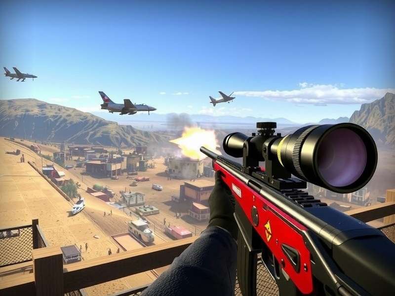 Sniper 3D Assassin gameplay screenshot showing a sniper scope view