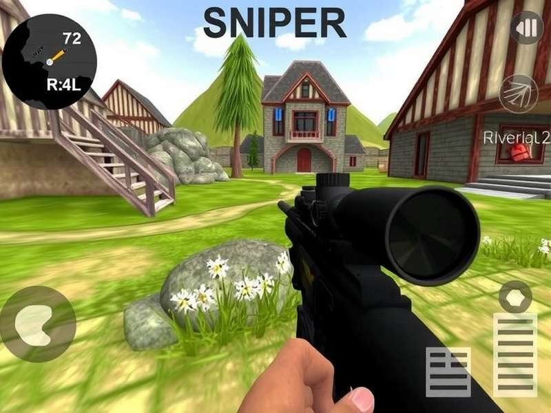 Sniper 3D Gun Shooting Games Download - Action gameplay screenshot with sniper rifle
