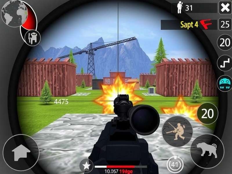 Sniper 3D Gun Shooting Games Gameplay action scene with sniper rifle and targets
