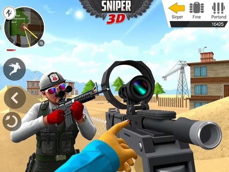 Sniper 3D Mod Apk 2025 with unlimited money gems and energy shown on a smartphone screen