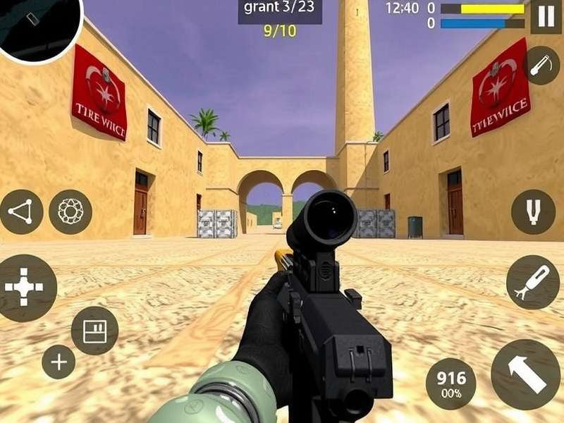 Sniper 3D Mod Apk Free Purchase banner showing premium weapons and unlimited gems