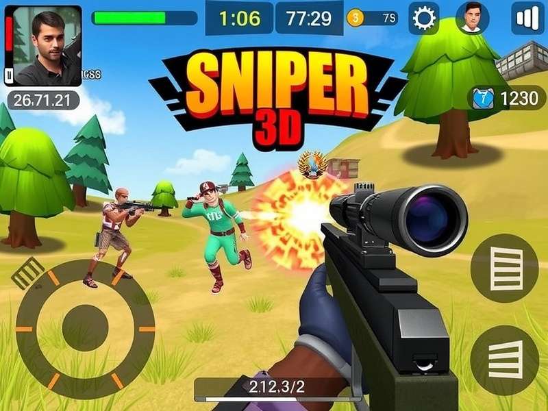 Sniper 3D Mod APK gameplay with unlimited money and gems on smartphone