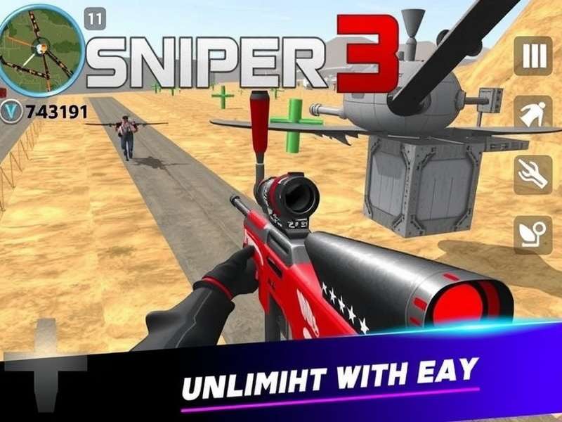 Sniper 3D Mod APK Unlimited Money and Gems and Energy Download – Hero Banner