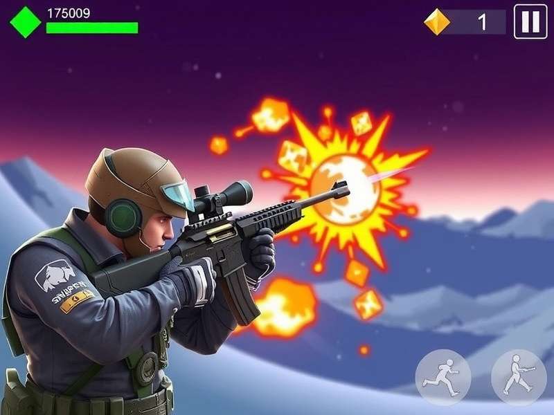 Sniper 3D Mod APK Unlimited Gems – Hero banner showing sniper scope and gems