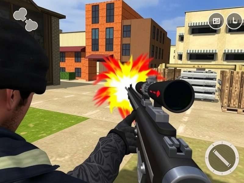 Sniper 3D Gun Shooting Games Offline gameplay action scene with sniper rifle and targets