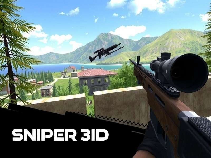 Sniper 3D Mod APK gameplay with sniper rifle aiming at target