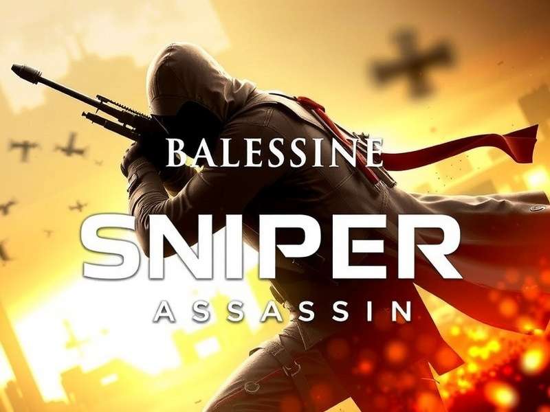 Sniper 3D Assassin Soundtrack visual — a collage of music notes, sniper scope, and Indian map silhouette representing the game audio experience.